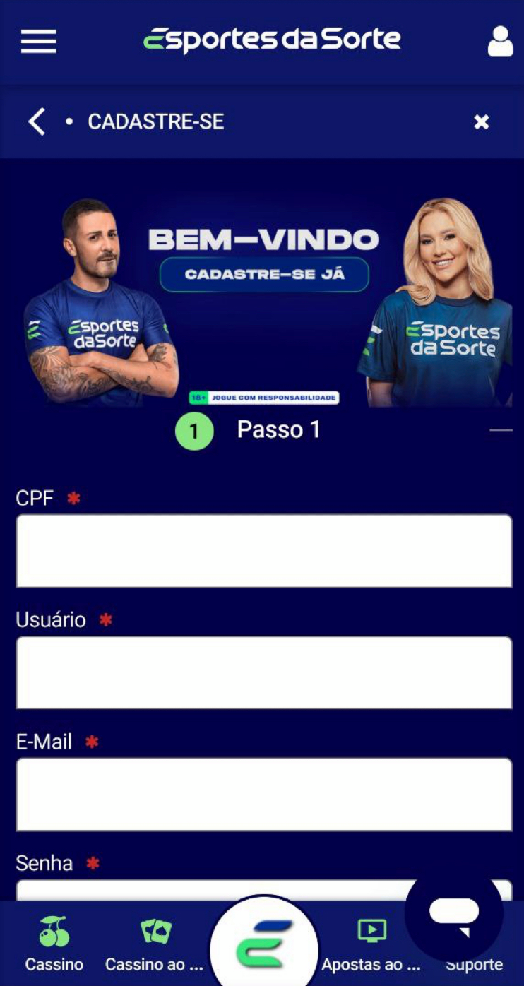 Preencha os campos obrigatórios 
