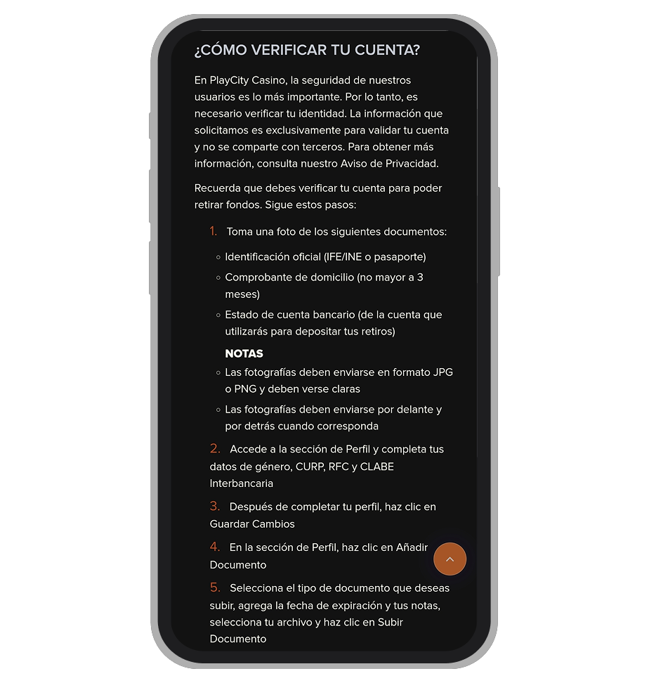 Verificación en PlayCity App