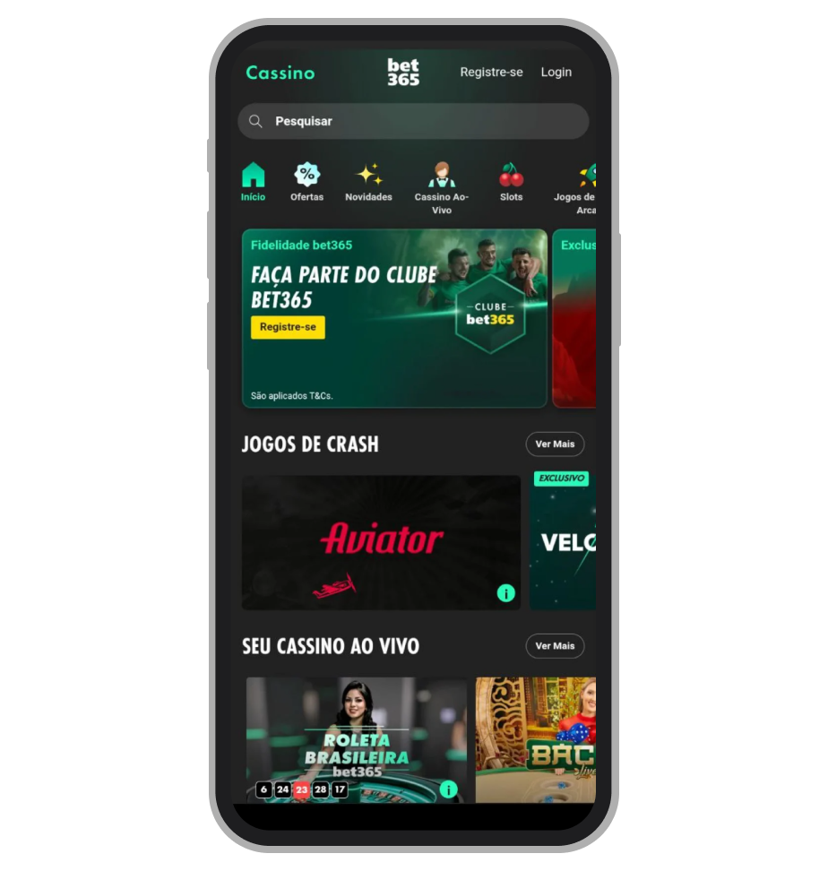 Aplicativo do cassino on-line Bet365