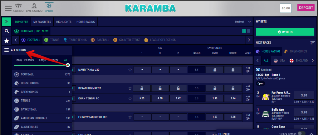 Check out Karamba’s sports coverage