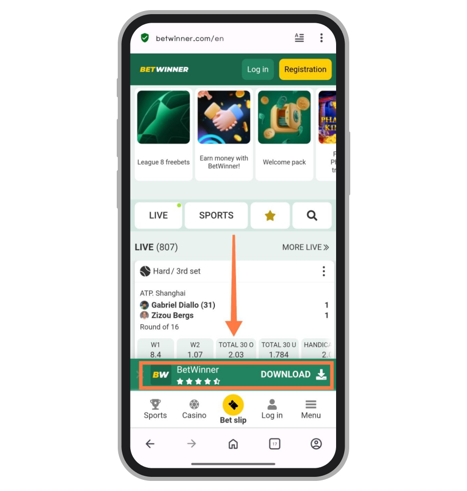 Скачать Betwinner на Android