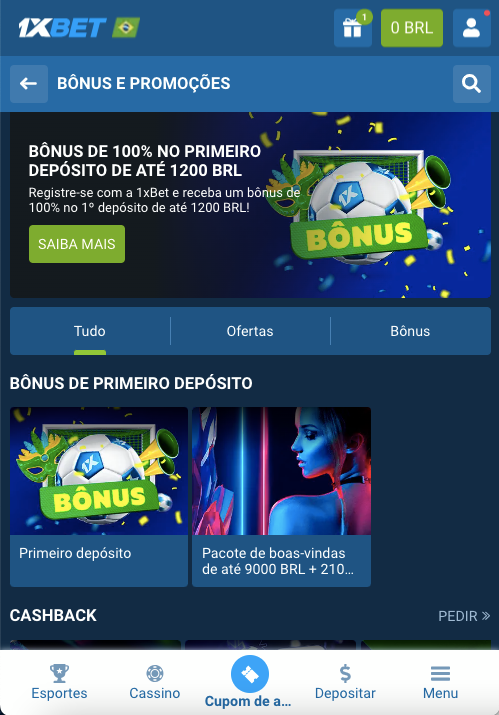 Programa de bônus da 1xBet