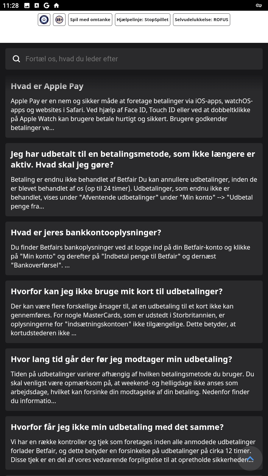 Hjælp til indbetaling og udbetaling