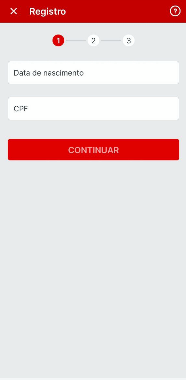 Processo de cadastro