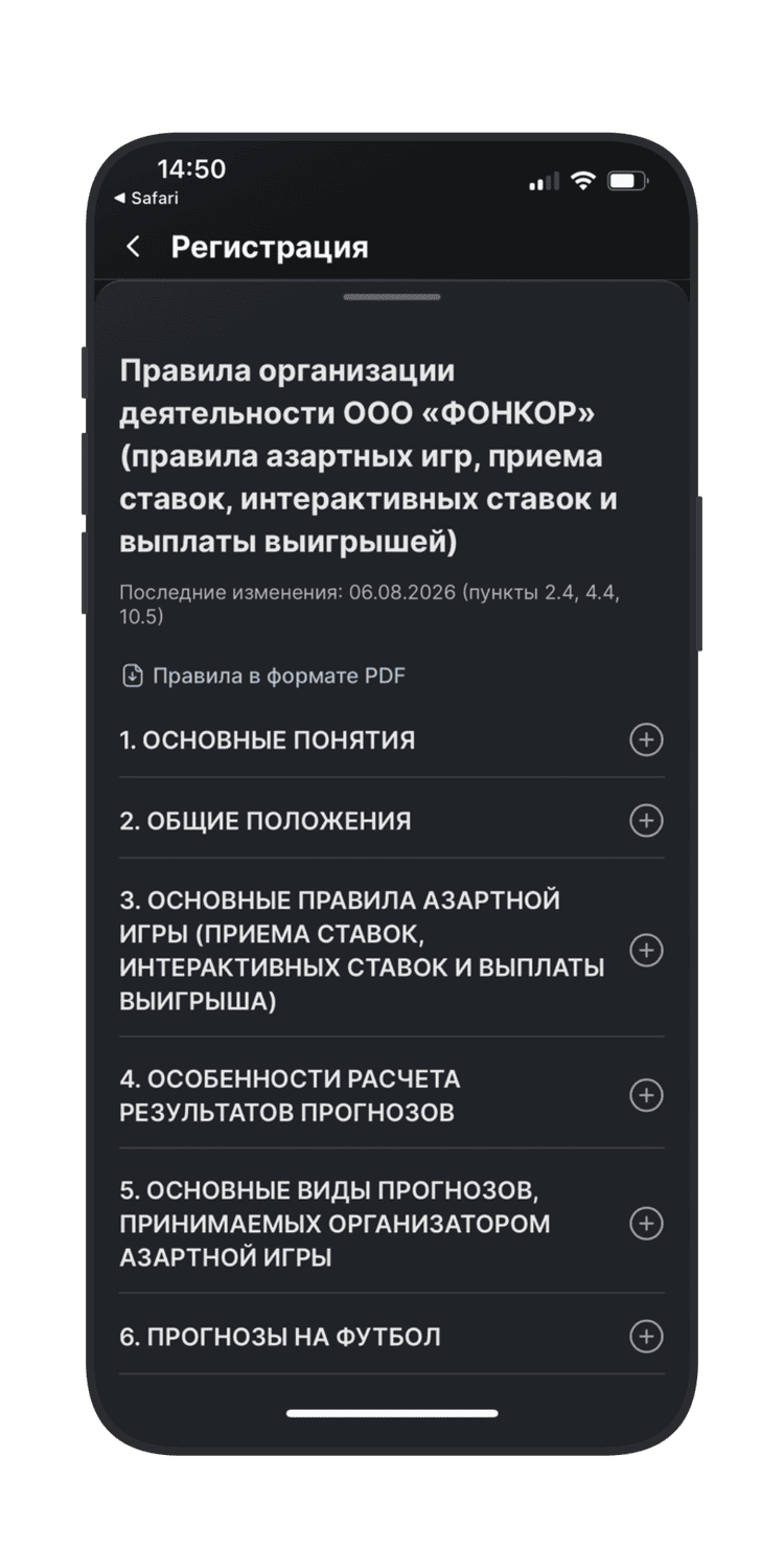 Раздел с правилами