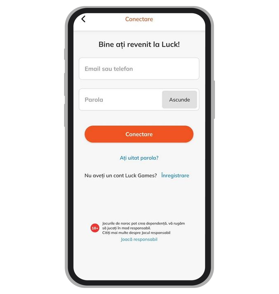 Logare cont Luck Casino