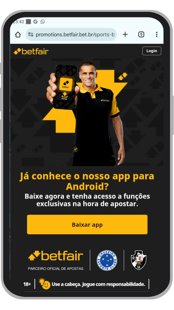 A página do app 