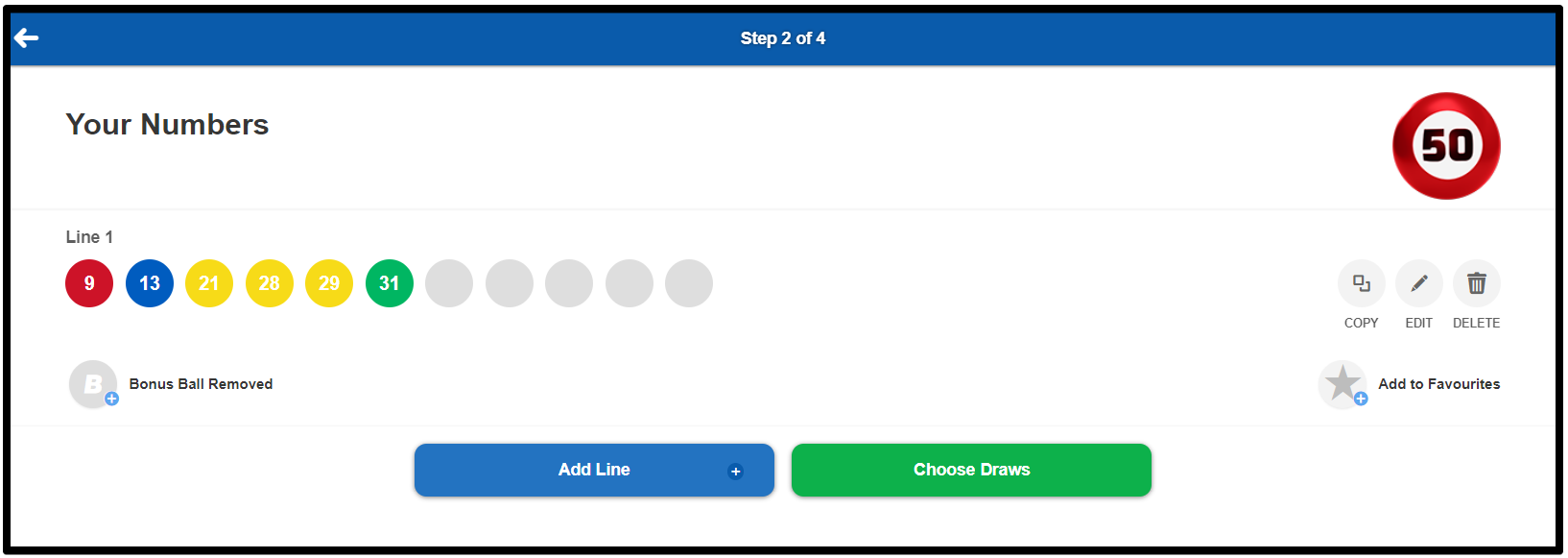 Step 3: How to play the Nifty Fifty lotto game