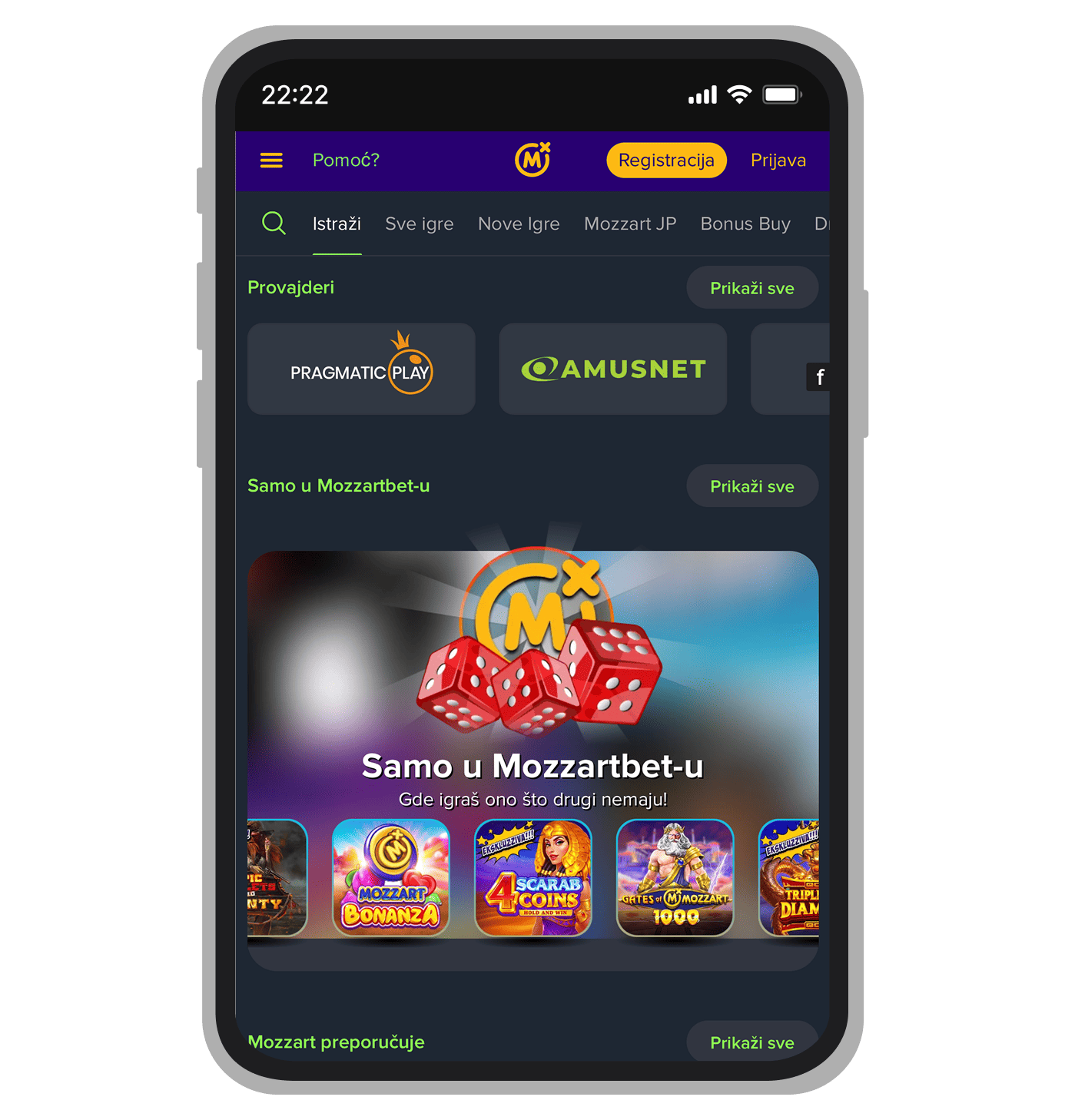 Slot sekcija na Mozzartu