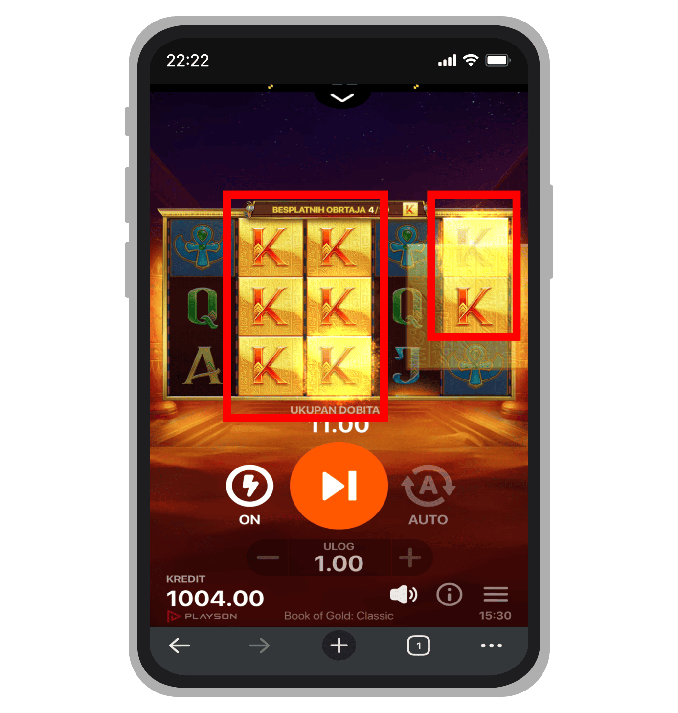 Proširujući simbol u Book of Gold: Classic