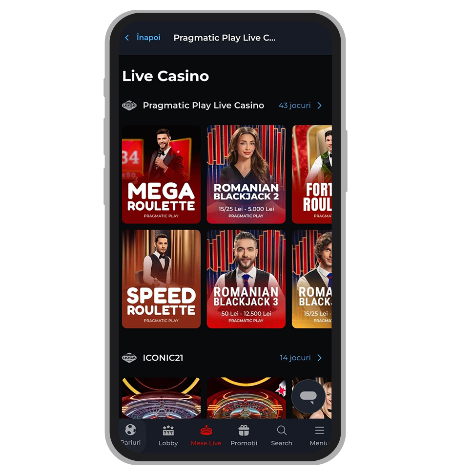 Versiune mobil Las Vegas Casino