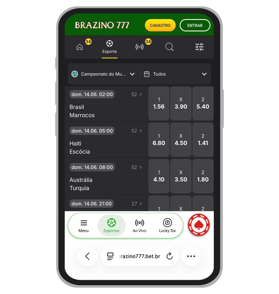 Apostas na Brazino777