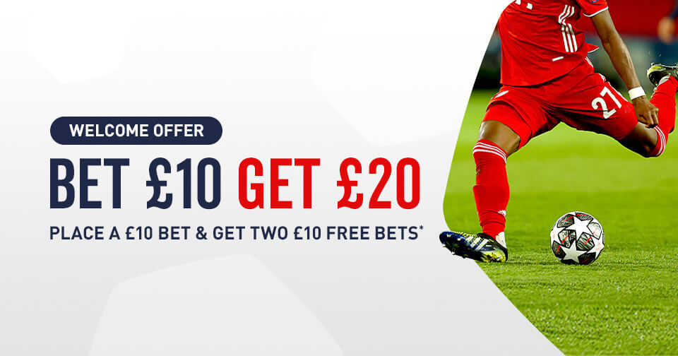 Get £20 in Free bets after a £10 qualifying bet.