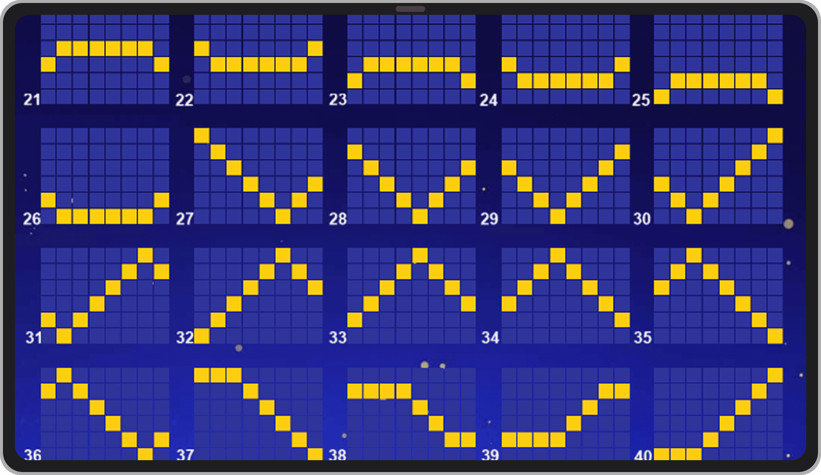 Линии выплат 21-40