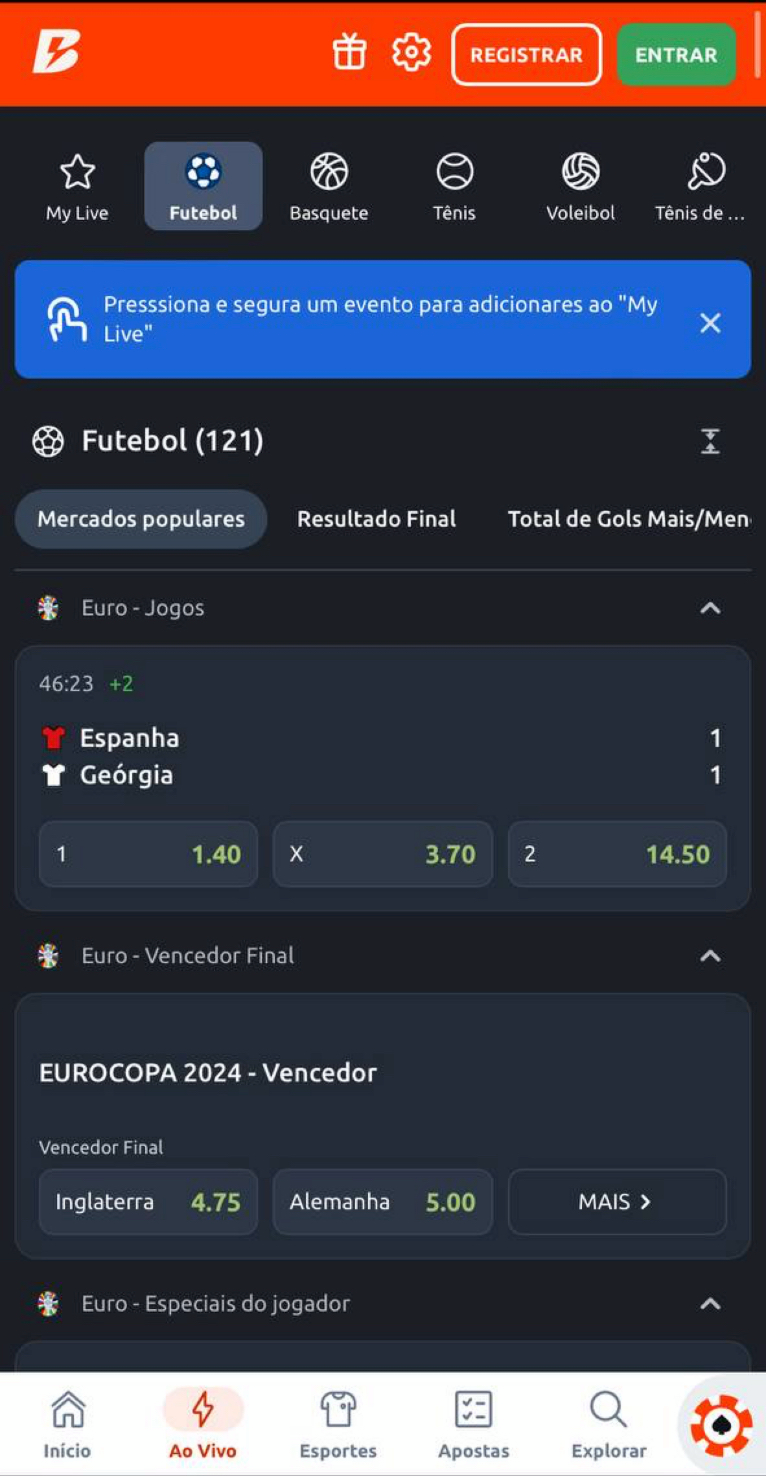 Como apostar na Betano ao vivo