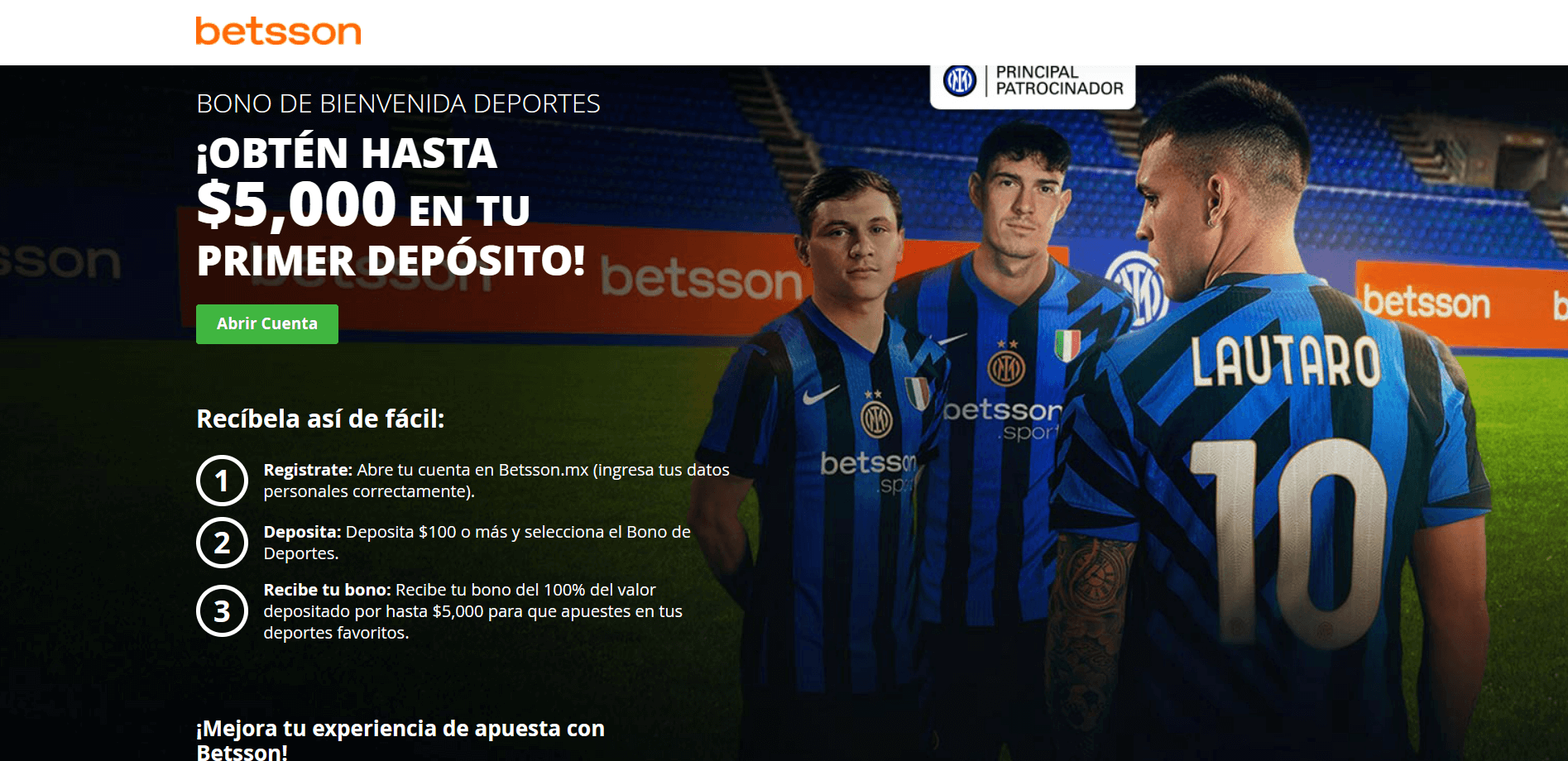 Oferta de bienvenida, Betsson