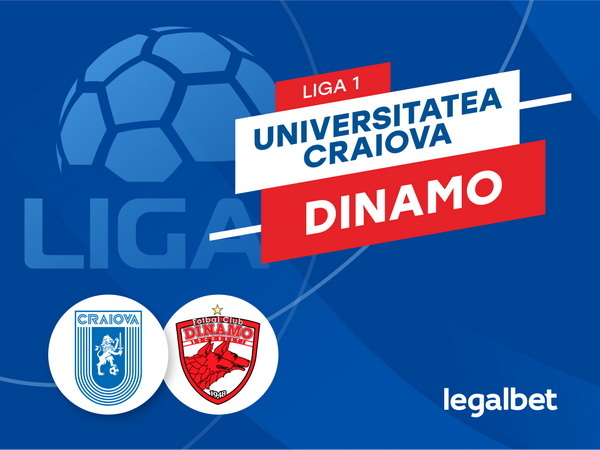 Karbacher: Universitatea Craiova - Dinamo Bucuresti: cote la pariuri si statistici.
