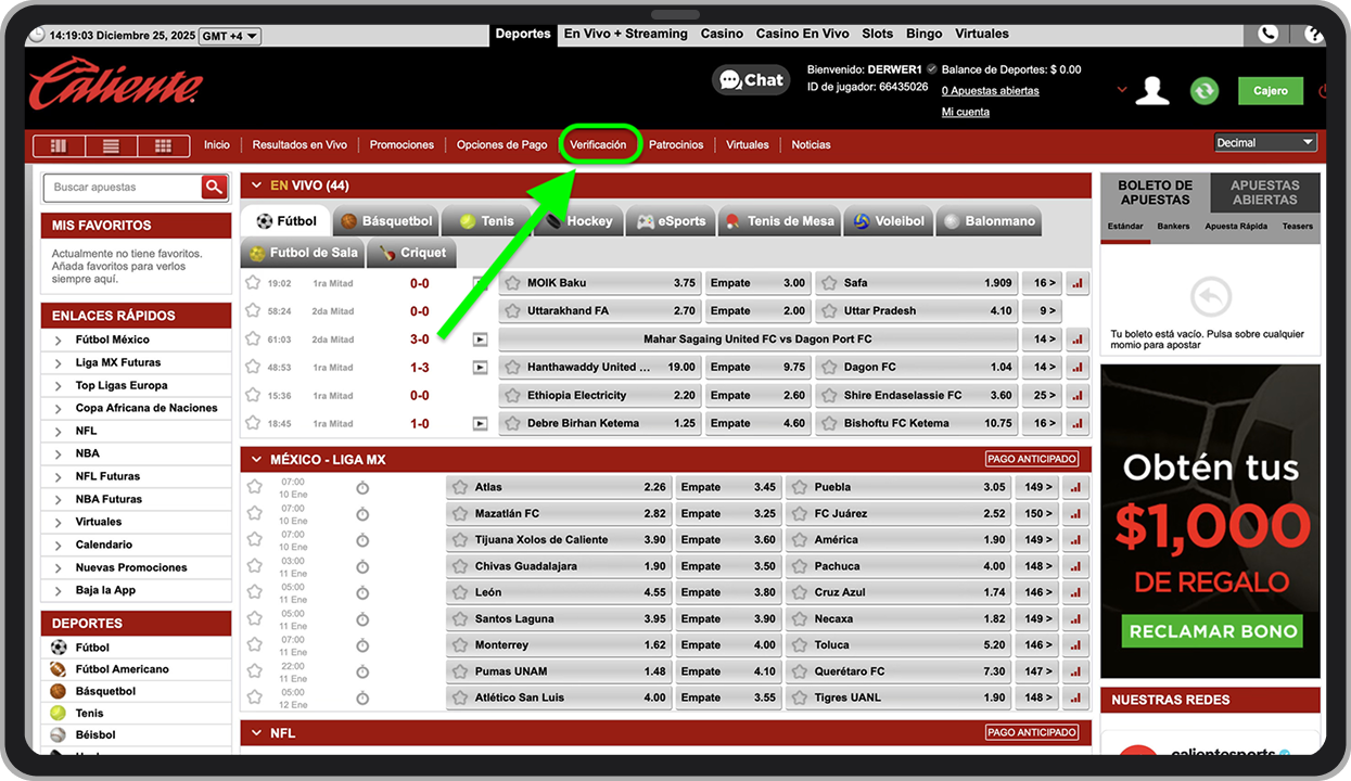 Botón ‘Verificación’
