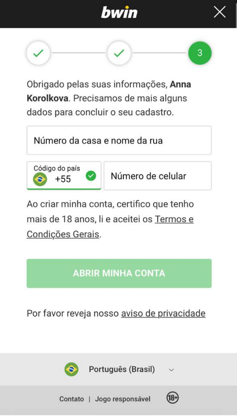 Precisará de preencher as informações de contato