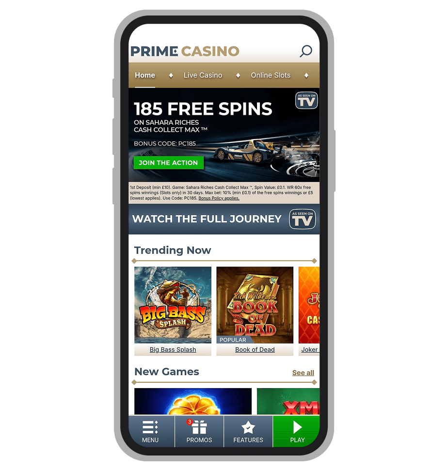 Prime Casino Home Page