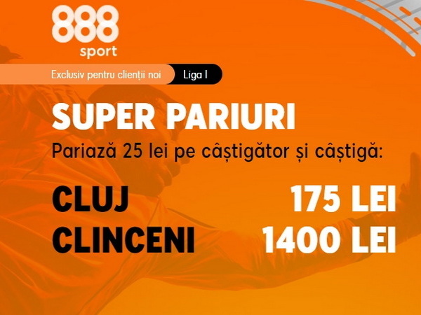 legalbet.ro: CFR are doar victorii cu Clinceni iar tu ai o super promoţie la 888.