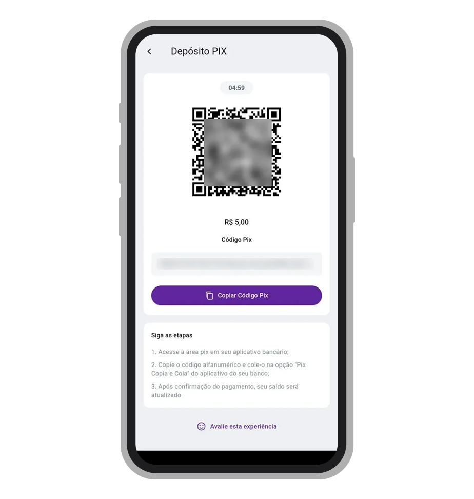Pode copiar o código para concluir o pagamento no seu app bancário 