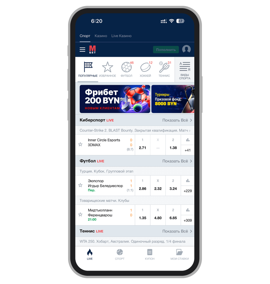 Интерфейс программы на iOS