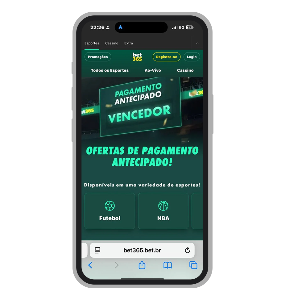Pagamento antecipado na Bet365