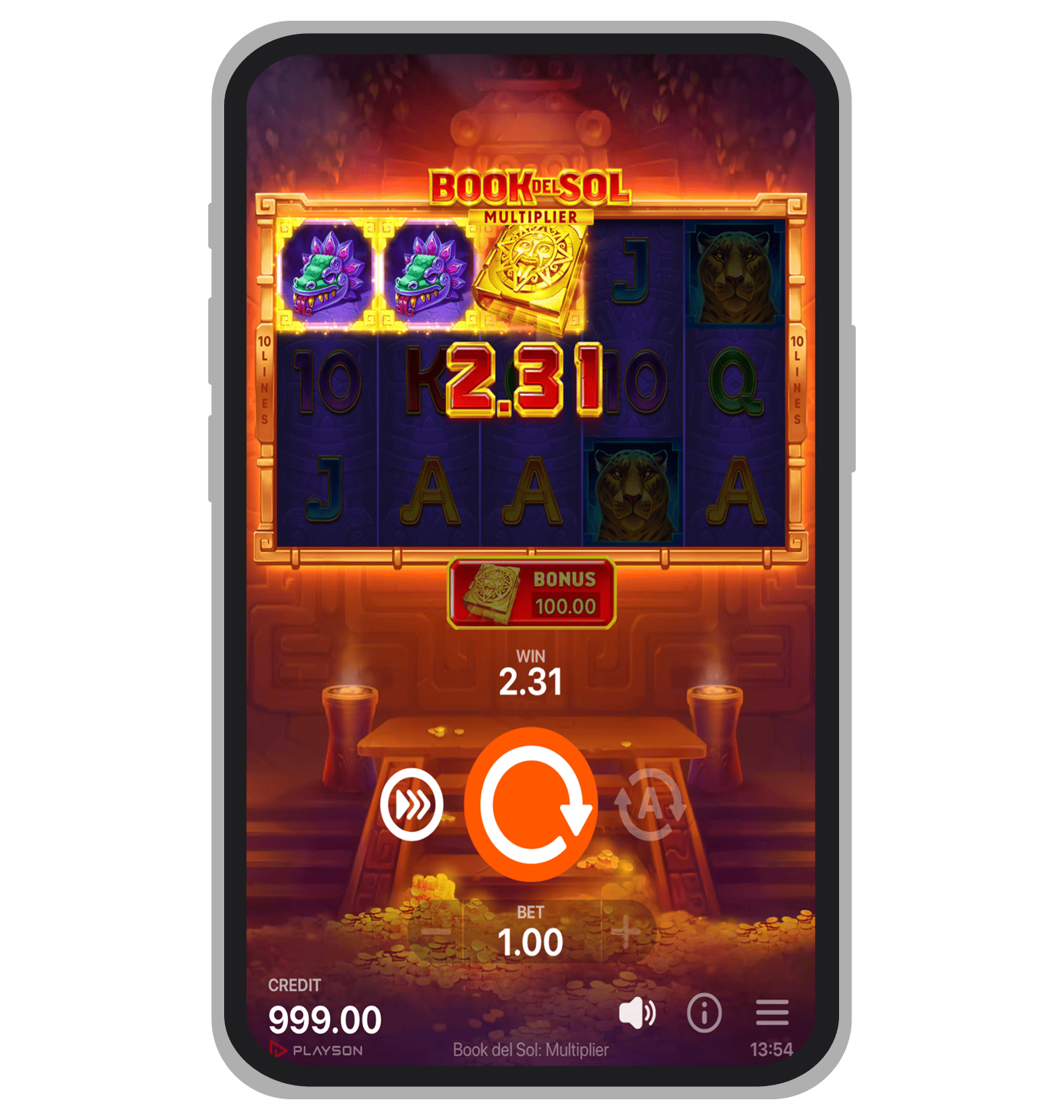 Выигрыш в базе в Book del Sol Multiplier