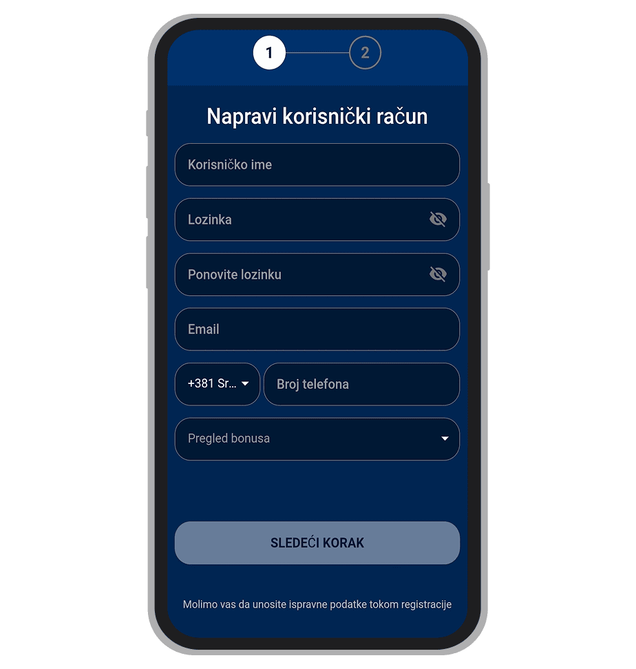 Registracija na Taš Bet