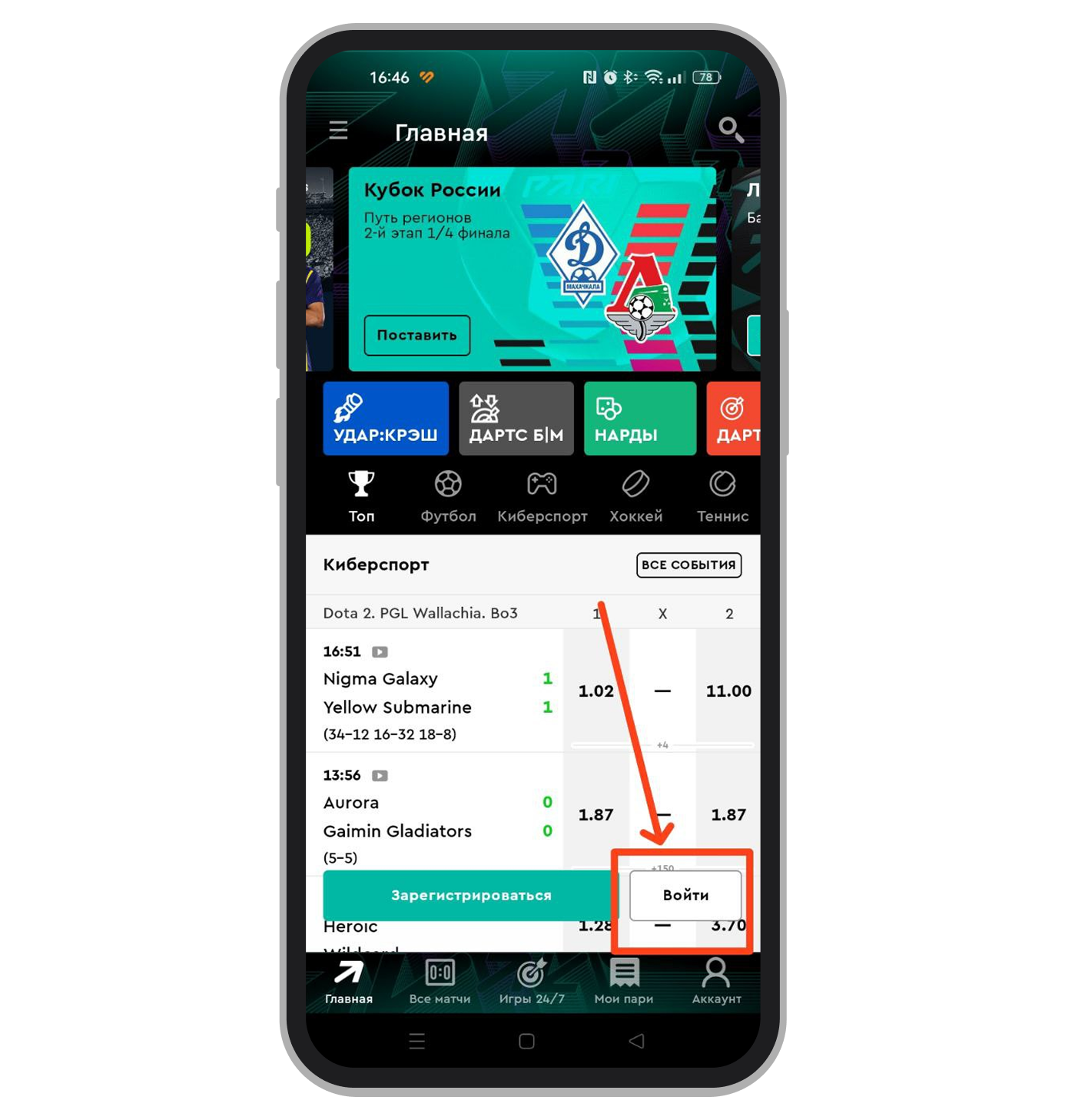 Кнопка для авторизации в приложении