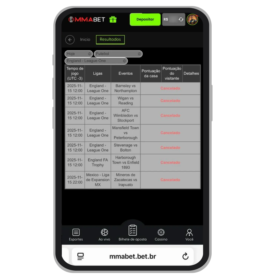 Seção de resultados 