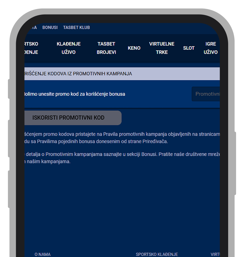 Taš Bet unos promo koda