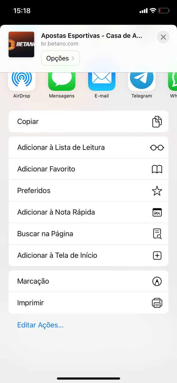 O passo a passo como adicionar o atalho na tela principal de iOS.