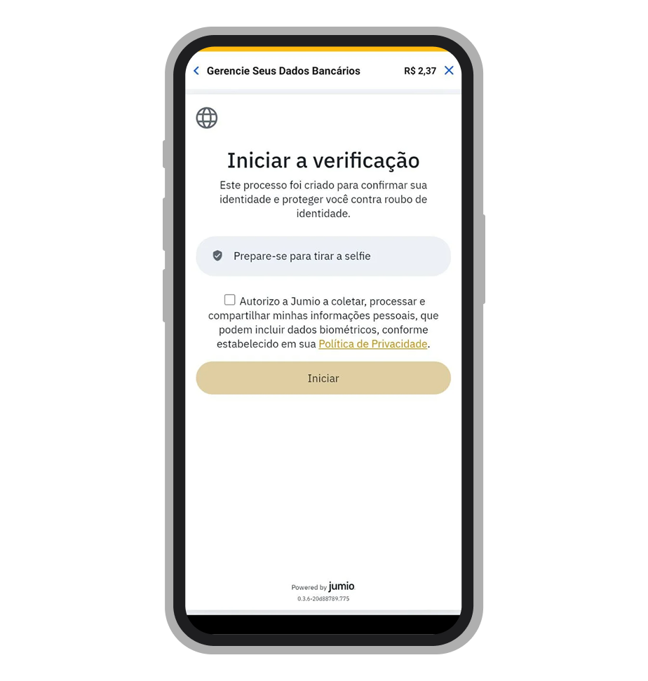 Faça a verificação da sua conta 
