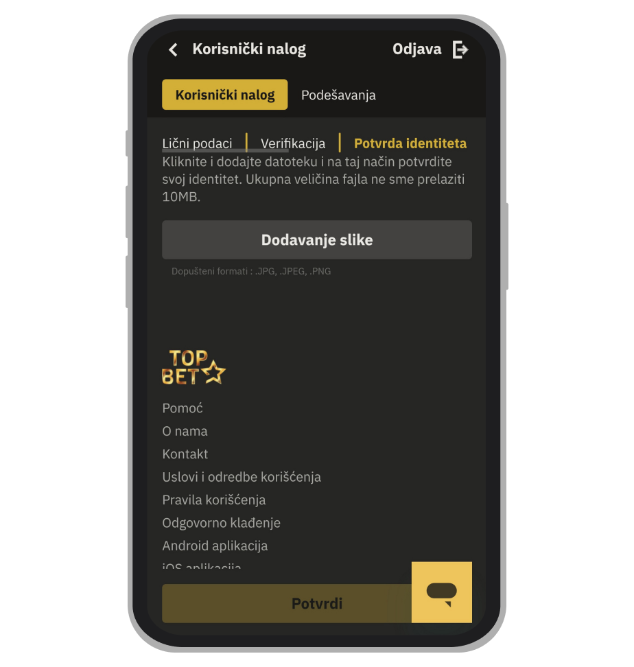 Otpremanje dokumenata za verifikaciju