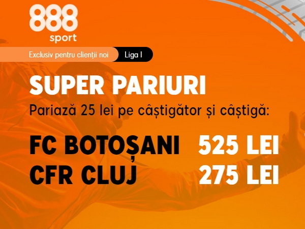 legalbet.ro: Cote fierbinţi, de dezgheţat gazonul, la FC Botoşani vs CFR Cluj.