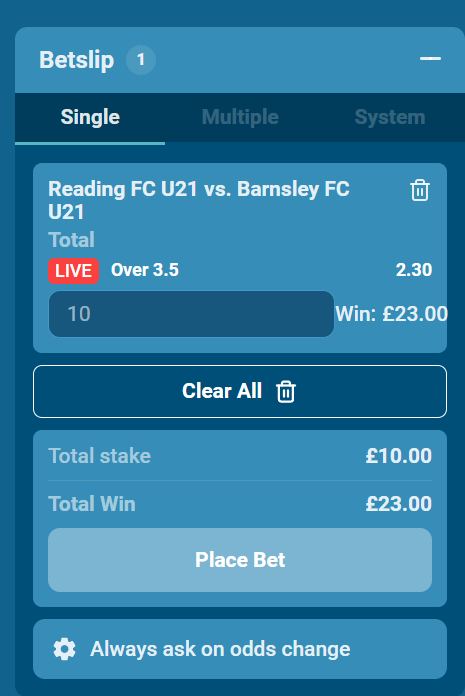 View the betslip