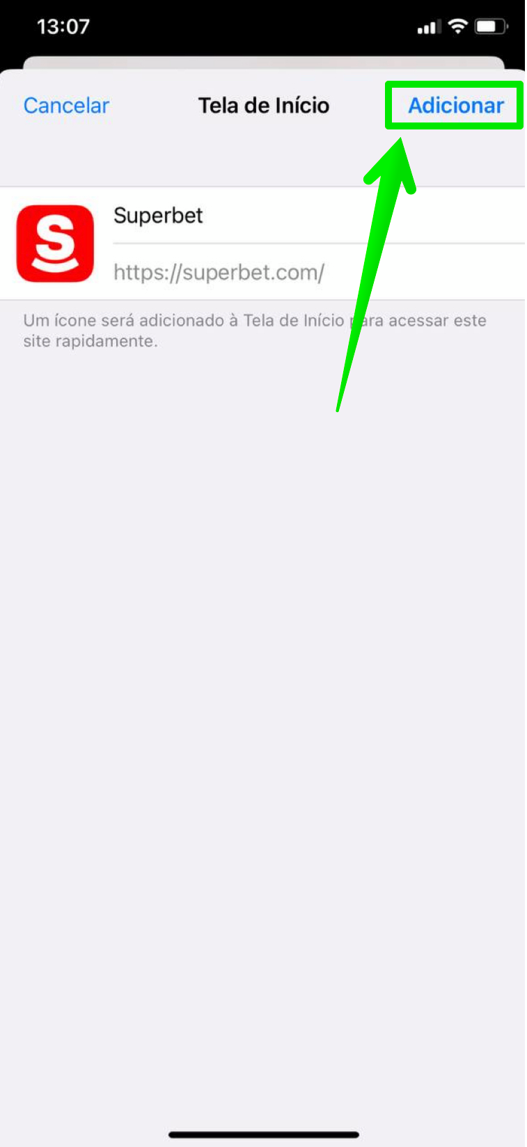 Insira um nome para o atalho