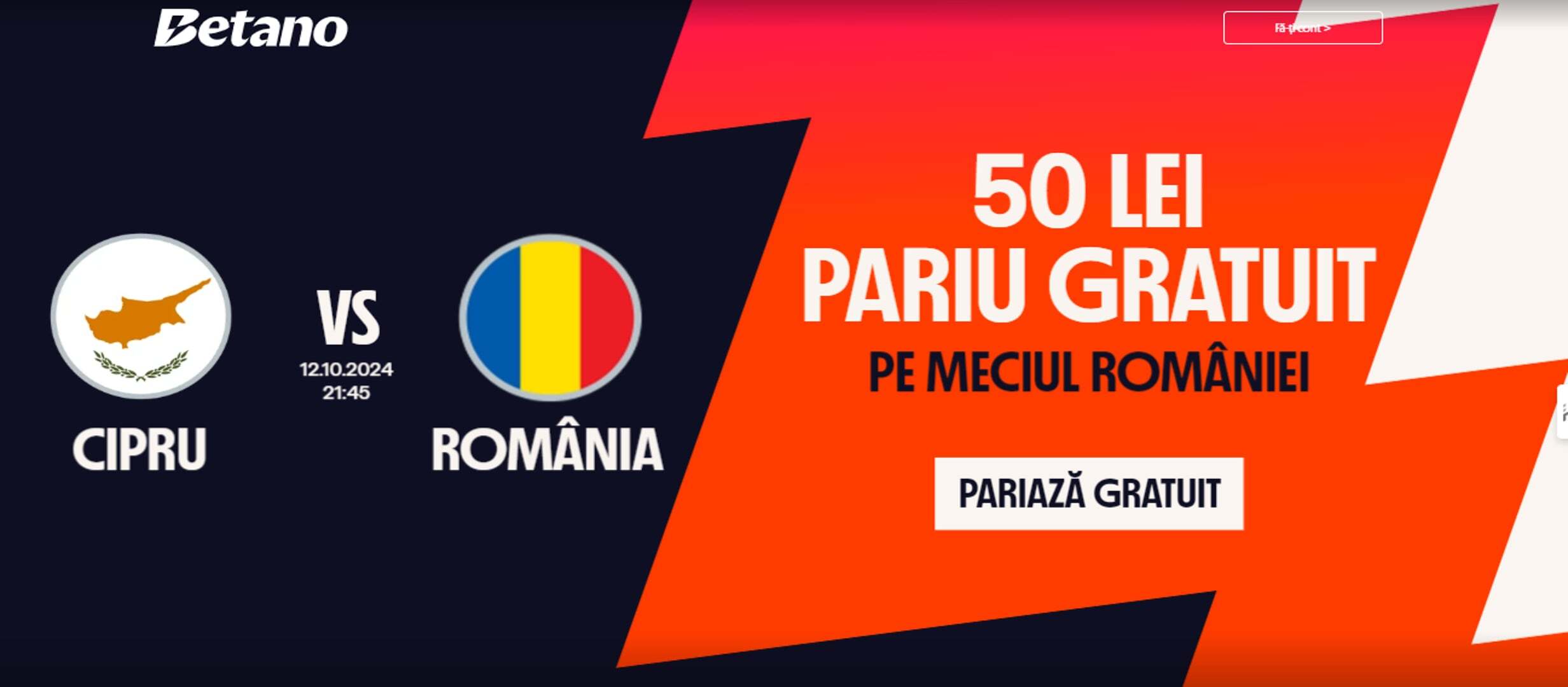 Fără depunere Betano.