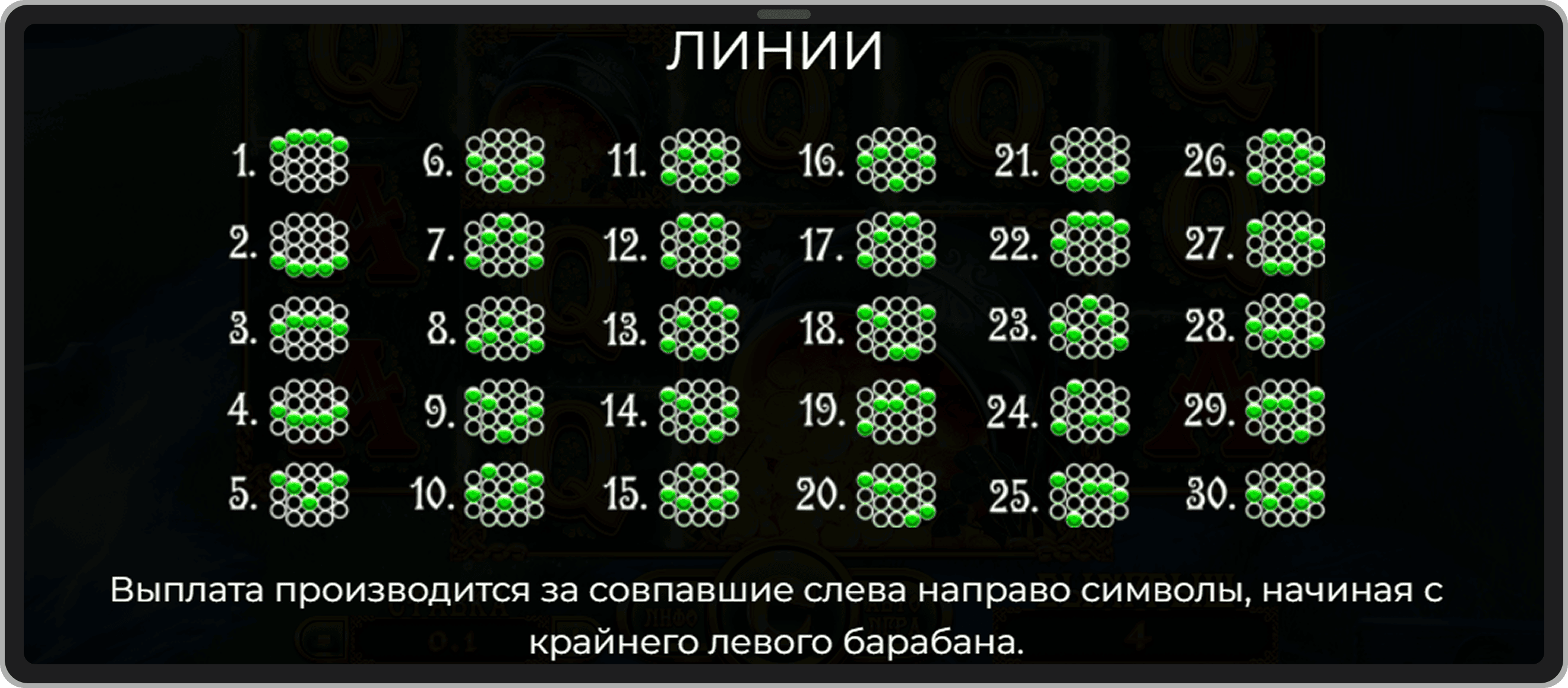 Линии выплат