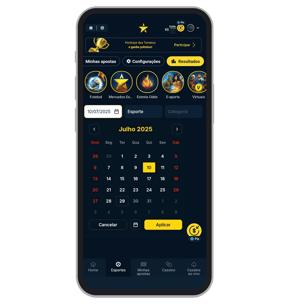 Filtro de eventos por calendário 