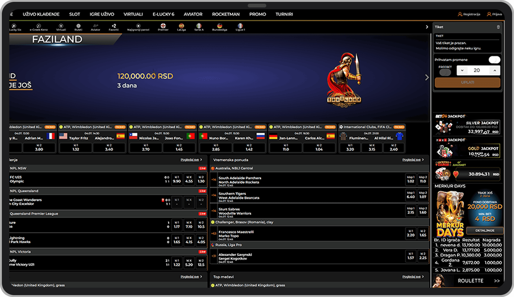 BetOle web portal