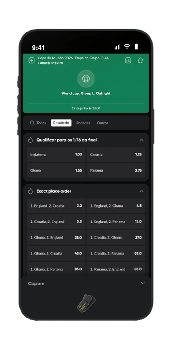 Odds para classificação do Grupo L na BetBoom: Inglaterra 1.03, Croácia 1.25, Gana 1.55 e Panamá 2.75