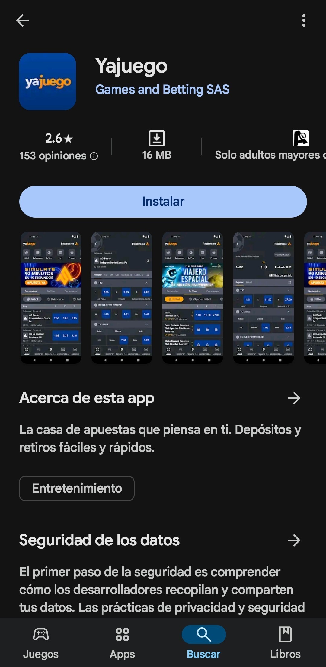 Yajuego Google Play Store