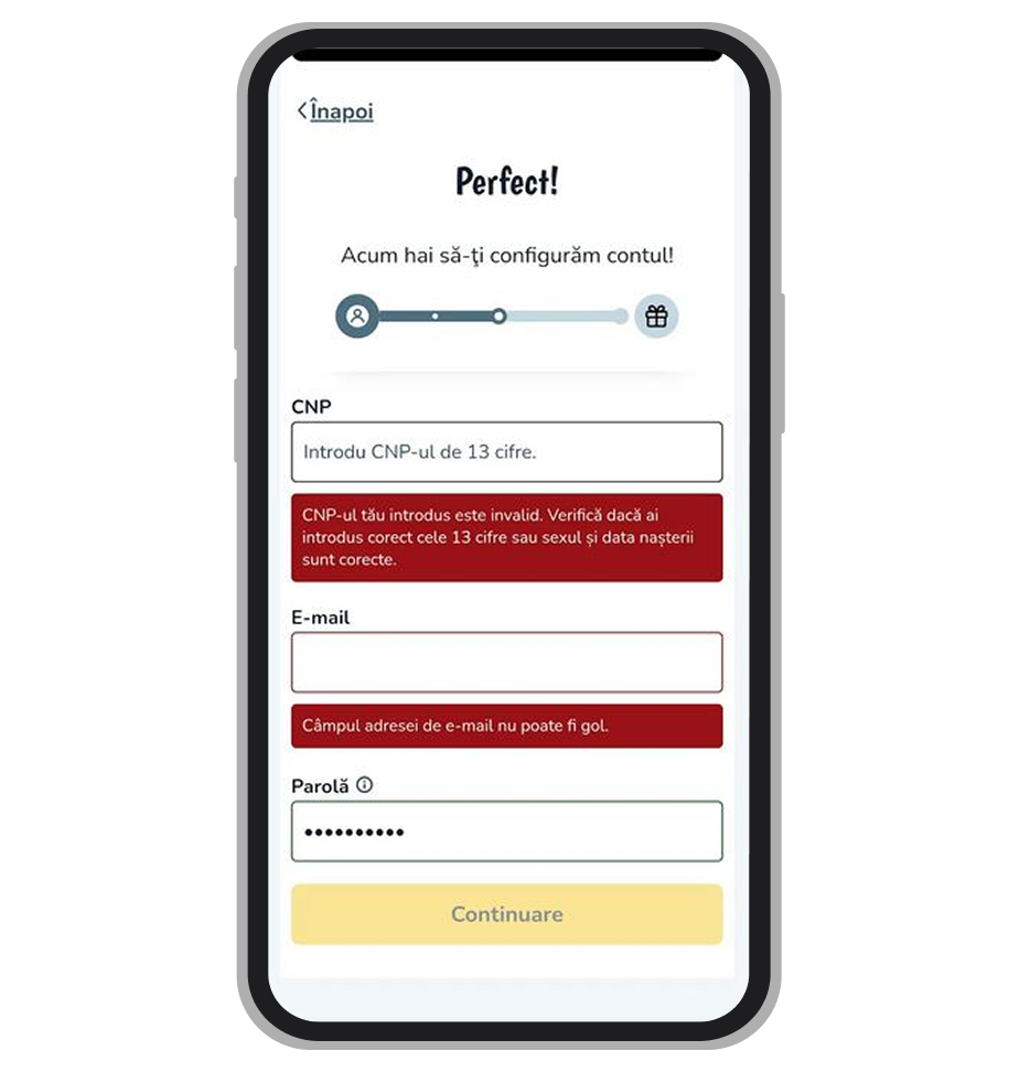 Formular înregistrare (a doua parte)