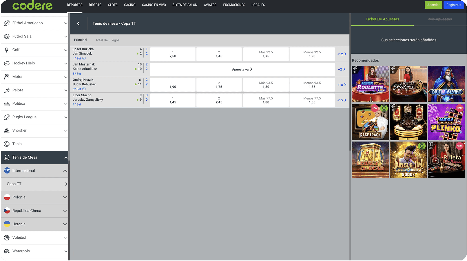 Copa TT, Codere