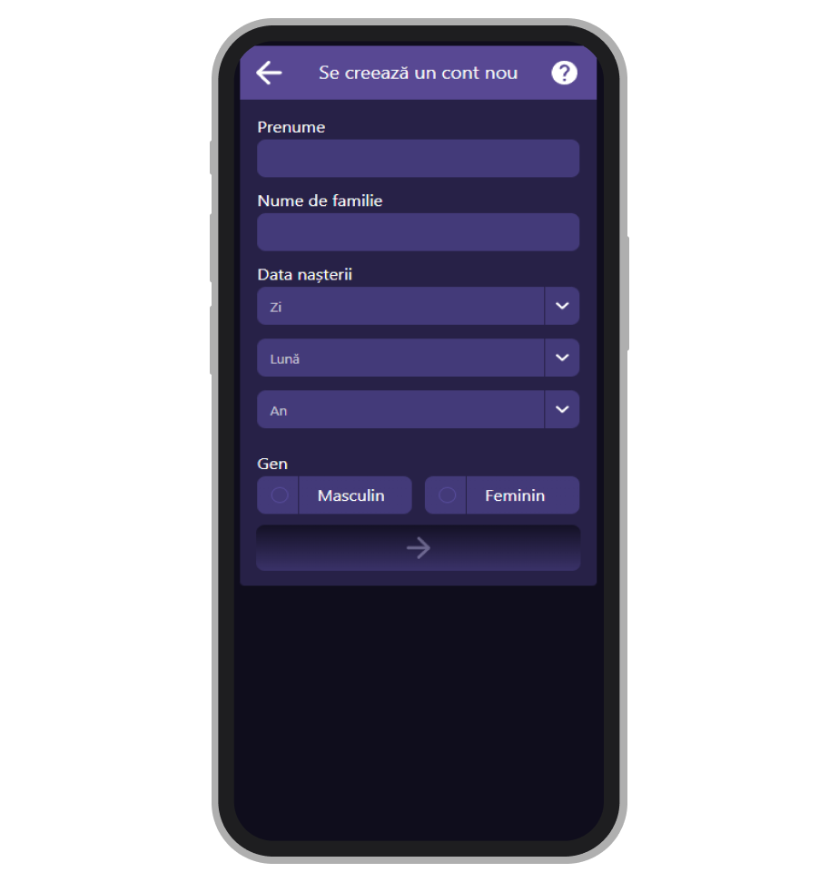 Înregistrare pasul 2