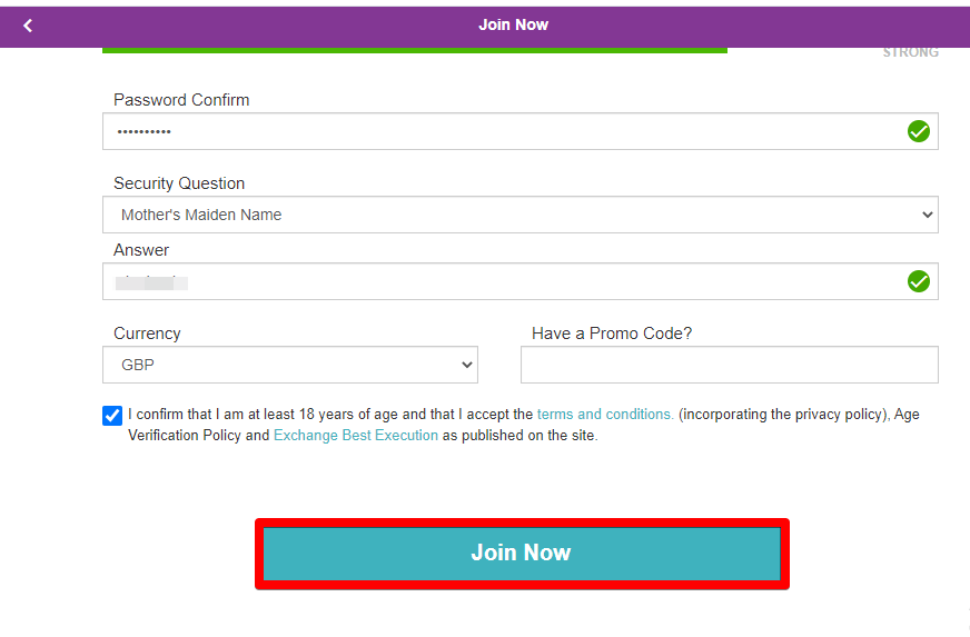 Input your promo code and click “Join Now.”