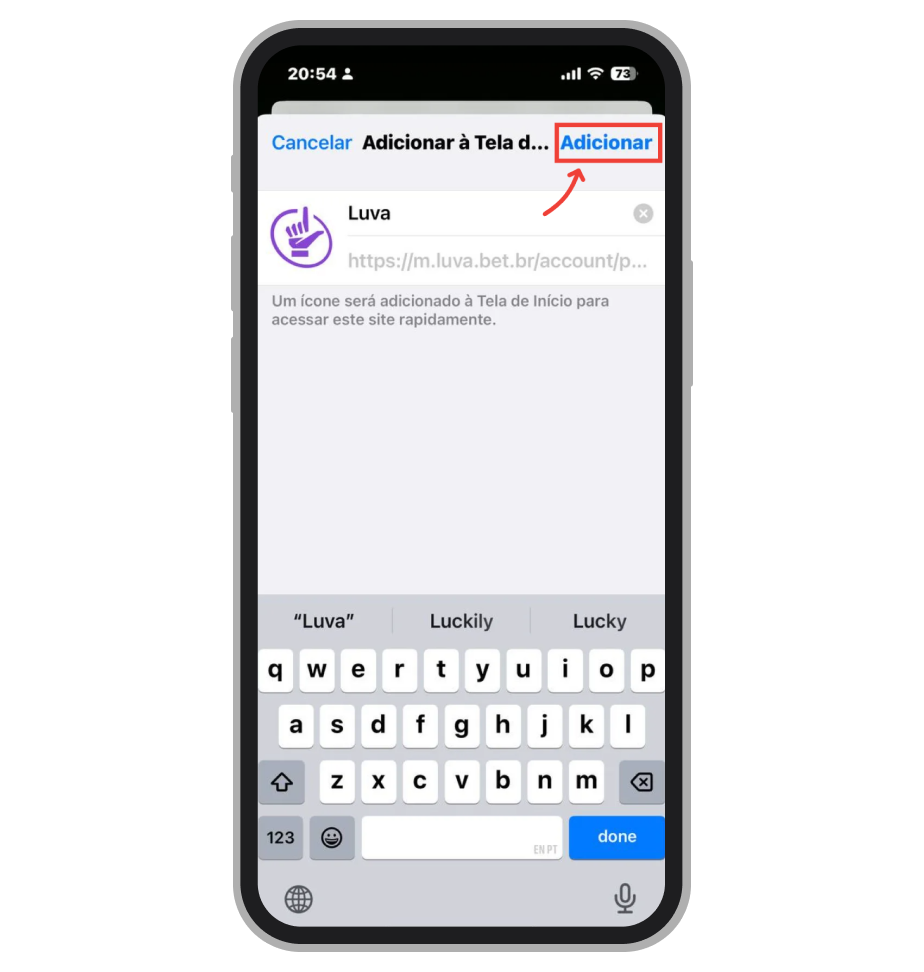 Adicione atalho a tela inicial 